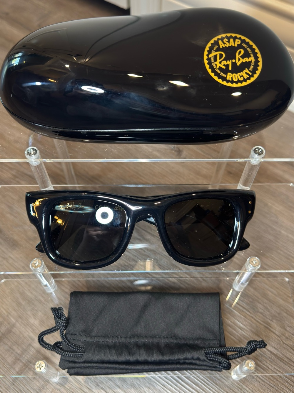 Ray-Ban Wayfarer Puffer X ASAP Polished Black Sunglasses RB4940